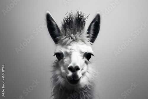 Wildlife white llama lama fur nature alpaca mammal portrait animals funny © VICHIZH