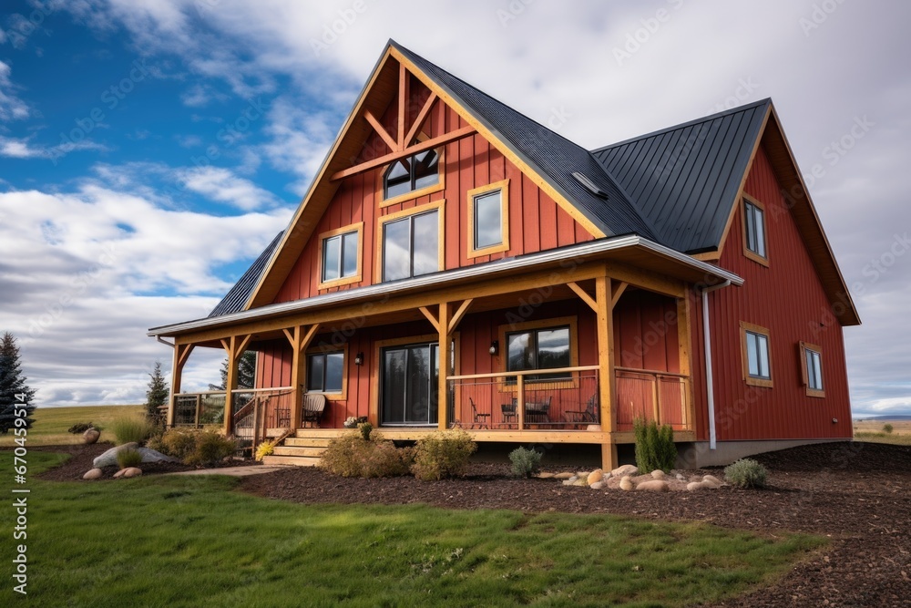 close-up of barn-inspired architecture of a farmhouse