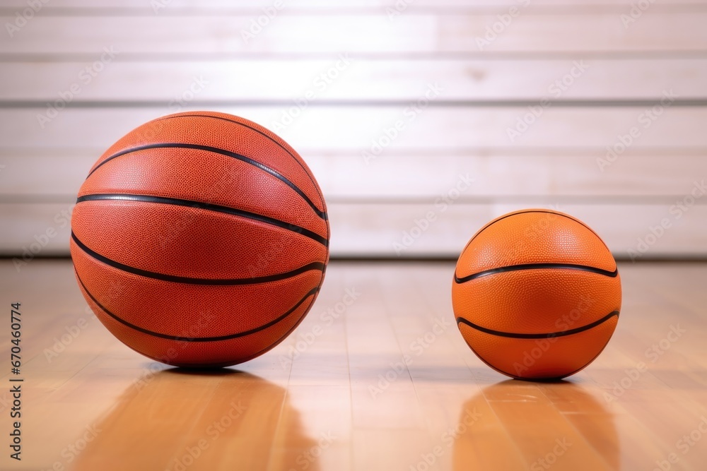 a small and large basketball next to each other