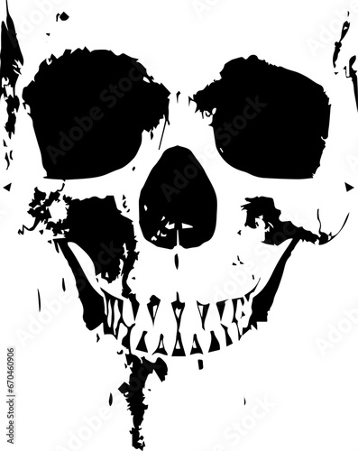 Dirty textured vector grunge skull illustration