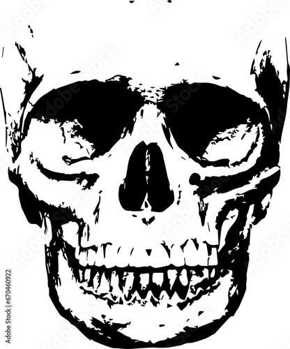 Dirty textured vector grunge skull illustration