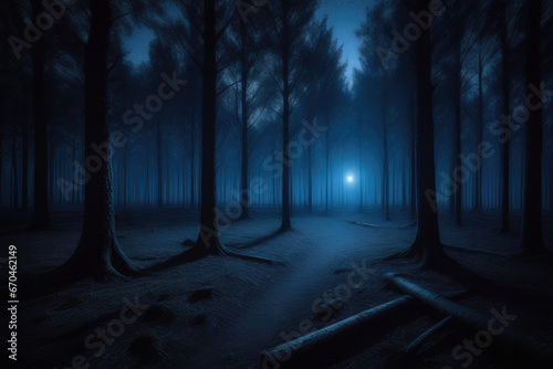 forest by night, generated by artificial intelligence