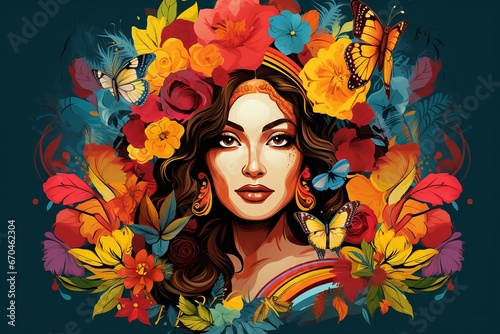 Hispanic Heritage Month Vector illustration,Generative ai