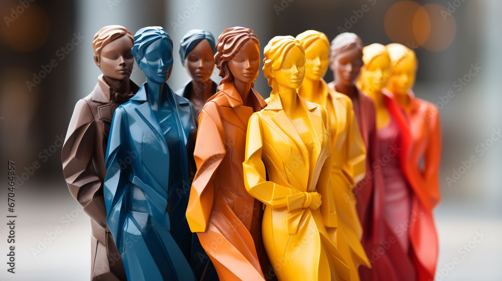 Obraz premium A statue with diverse figures, demonstrating unity in diversity