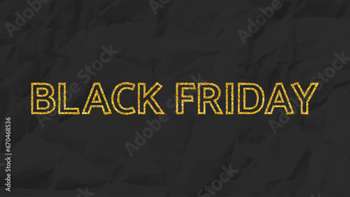 Black Friday inscription on crumpled paper