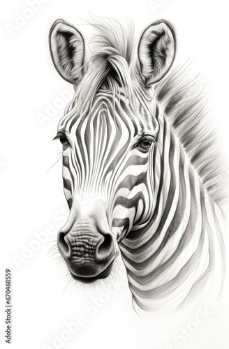 Zebra animal illustration  nature conservation  black and white