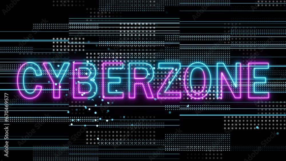 Fototapeta premium abstract colorful glowing neon text on digital illustration background 4k 