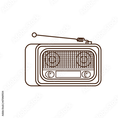 retro radio isolated on white