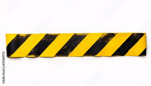 barrier hazard stripe isolated on white background photo, gutai, birds-eye-view, yellow and black