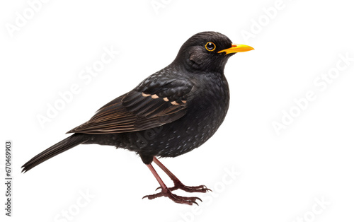 Songbird Species Common Blackbird on Transparent background