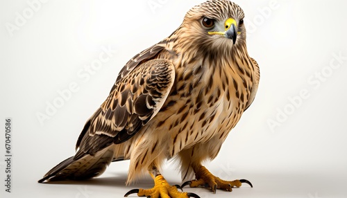 red tailed hawk. Red tailed hawk isolated on white background with shadow. Hawk isolated. Bird photo