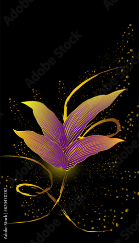 Illustration of shining and colorful leaves.