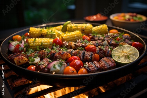  Backyard summer barbecue with sizzling grill favorites, Generative AI
