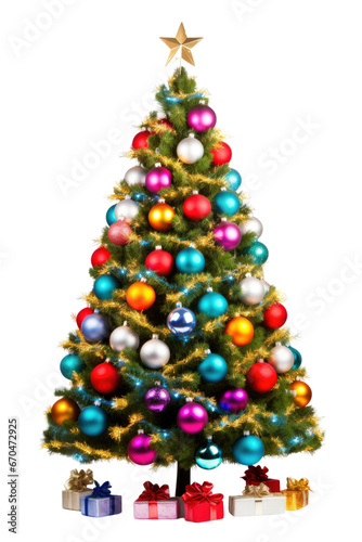 Christmas tree in transparent background