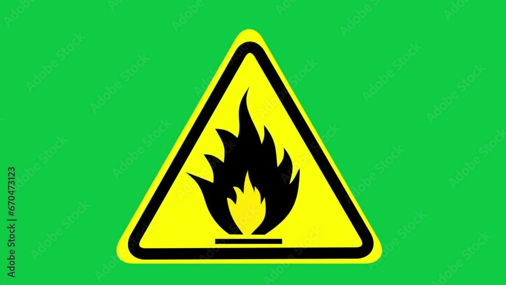 flammable material warning triangle sign animated flammable material warning triangle sign animated
