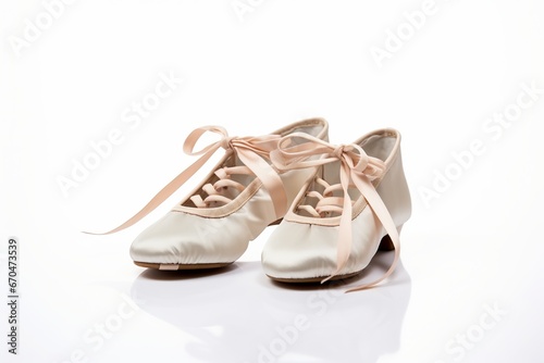 illustration ofproduct image ballet shoes white background, Generative ai