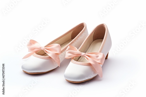 illustration ofproduct image ballet shoes white background, Generative ai