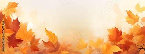 Autumn Banner With Orange Leaves