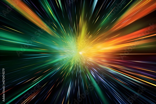 Long exposure of car motion, colorful lines background