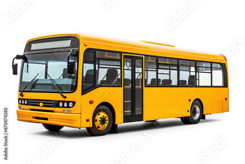 Modern new city bus on white background.