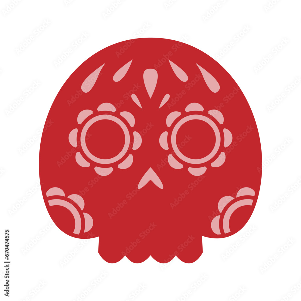 Fototapeta premium Mexican Skull Dual Tone Style in Design Icon