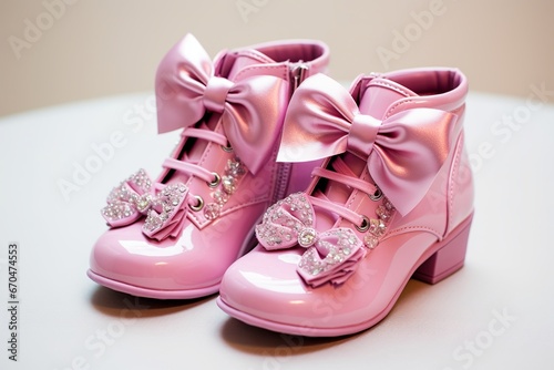 illustration of shoes pink for girl, Generative ai