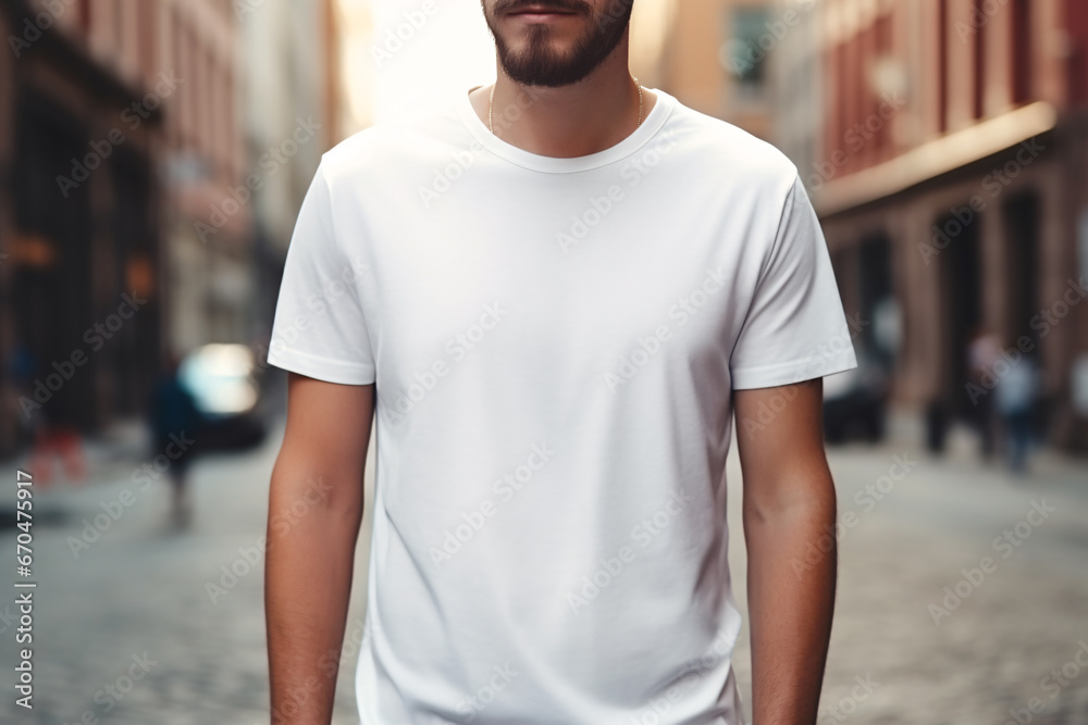 A Stylish Men's White T-shirt Mockup, Perfect for Cozy Comfort and Fashion Forward Chicness