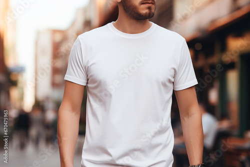 A Stylish Men's White T-shirt Mockup, Perfect for Cozy Comfort and Fashion Forward Chicness