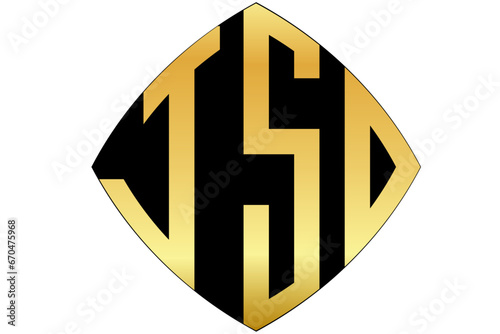 JSD, JS, SD, logo. Abstract initial monogram letter alphabet logo design
