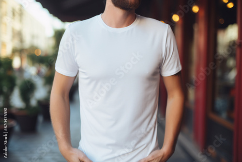 A Stylish Men's White T-shirt Mockup, Perfect for Cozy Comfort and Fashion Forward Chicness