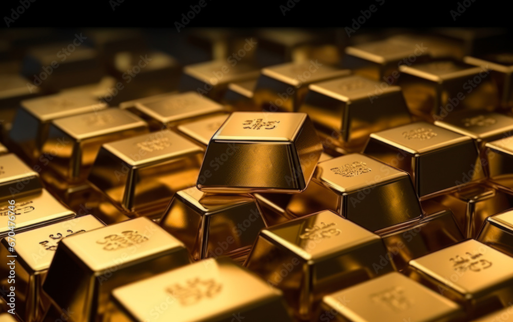 Shiny bullion or gold bars. AI Generative Shiny bullion or gold bars. AI Generative