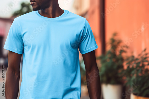 A Stylish Men's Blue T-shirt Mockup, Perfect for Cozy Comfort and Fashion Forward Chicness