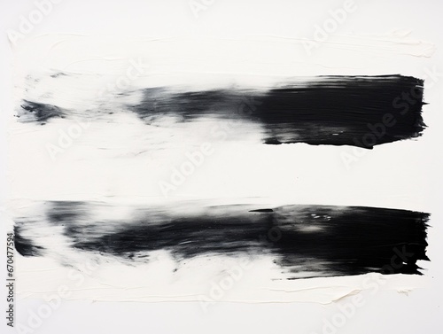 black paint stripes on white, gestural paint handling, chinese brushwork
