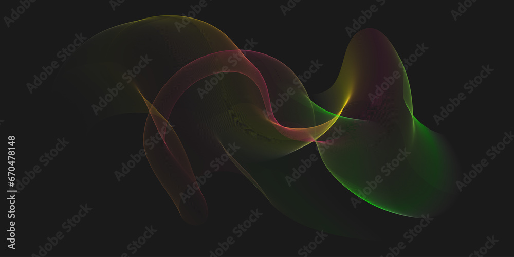 Fototapeta premium Abstract dark background with colored lines. Background blur for brochures, posters, screensavers, creative design and creative ideas