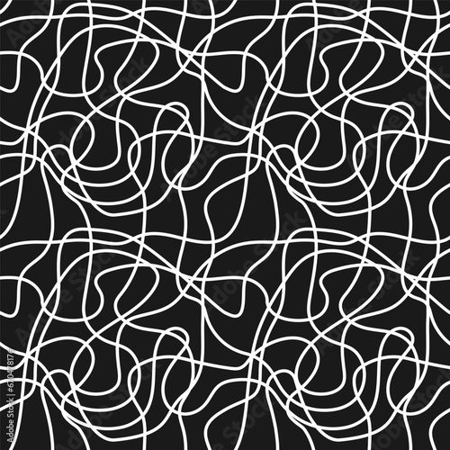 Seamless abstract pattern of intersecting winding lines for textures, textiles, and simple backgrounds