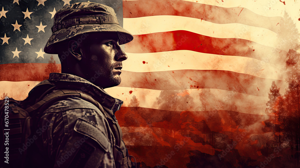 veterans day background, poster, banner - obrazy, fototapety, plakaty 