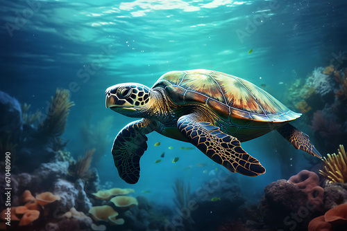 underwater animals, animal, water world, underwater fish, shark, turtles, underwater world © MrJeans
