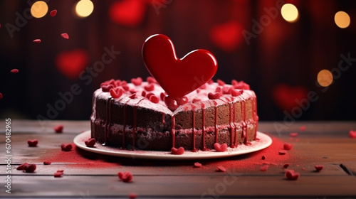 A heart shaped cake