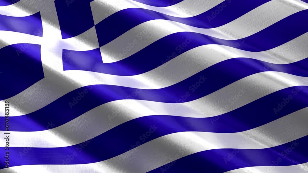 Greece - waving textile flag - 3D 4k seamless loop animation (3840 x 2160 px) Greece - waving textile flag - 3D 4k seamless loop animation (3840 x 2160 px)