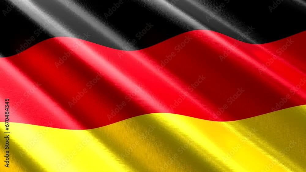 Germany - waving textile flag - 3D 4k seamless loop animation (3840 x 2160 px) Germany - waving textile flag - 3D 4k seamless loop animation (3840 x 2160 px)