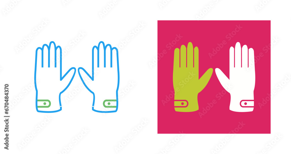 Obraz premium Leather Gloves Vector Icon