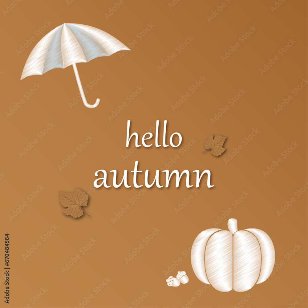 Set of elegant Autumn poster, invitation, postcards and frame leaflet, brochure cover or web banner. Vector illustration voucher template with colorful leaves