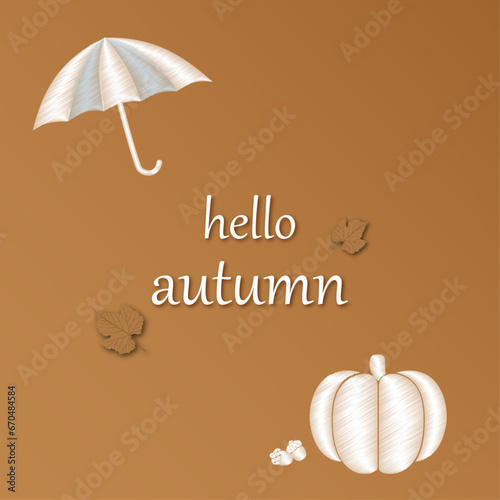 Obraz na płótnie Set of elegant Autumn poster, invitation, postcards and frame leaflet, brochure cover or web banner. Vector illustration voucher template with colorful leaves w salonie
