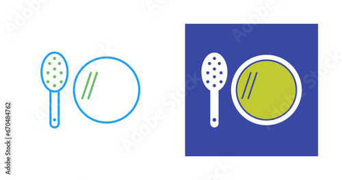 Brush and Mirror Vector Icon