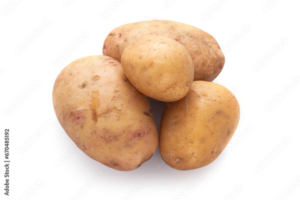 New potato isolated on white background close up New potato isolated on white background close up