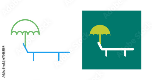Sunbathing Chair Vector Icon