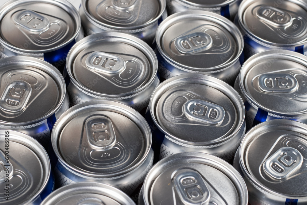 metal beer cans background close up metal beer cans background close up