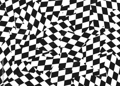 Abstract background with irregular chequered flag pattern