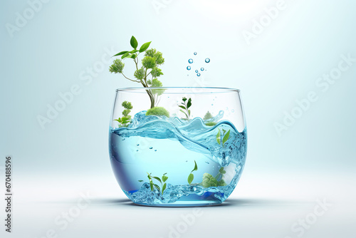 Concept of ecology and world water day.Environment protection