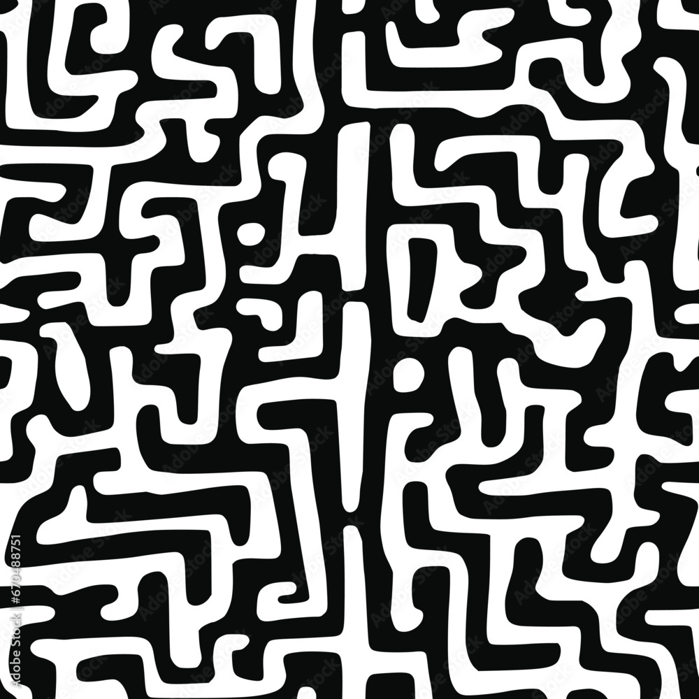 Seamless pattern, abstract doodles, curls, maze, vector background
Seamless pattern, abstract doodles, curls, maze, vector background